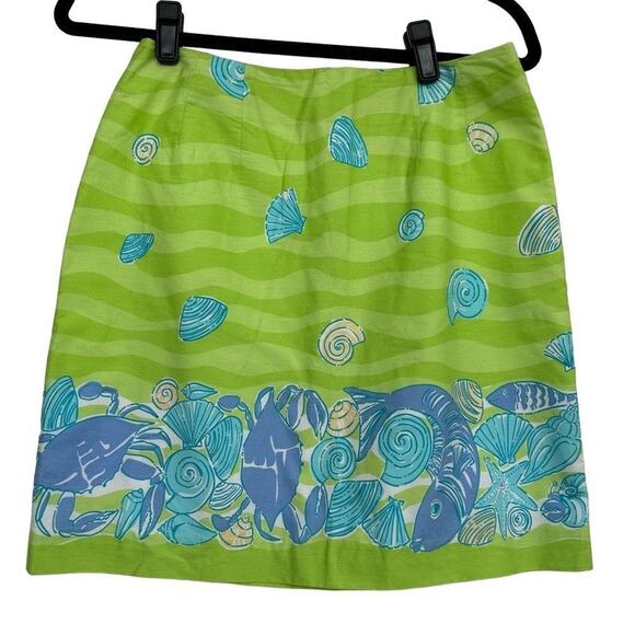 Lilly Pulitzer Early 2000s Low Tide Skirt in Green, Size 4 Petite - Picture 1 of 5